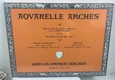 Aquarelle Arches Watercolor Block Rough ~ 20 Sheets 12” x 16” ~ 140 # New Sealed