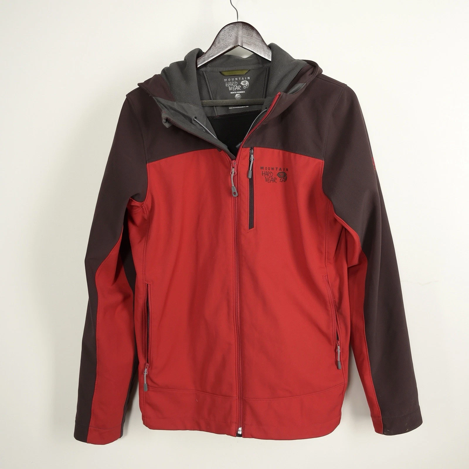 Columbia Mountain Hardware Men’s S. Red/Brown Outdoor Hooded Zip Up Jacket