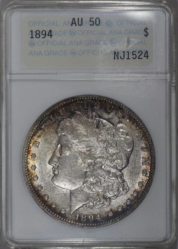 1894 P Morgan Dollar $1 - ANACS AU50 Old ANA Holder Genie Lamp *Super Rare* #140