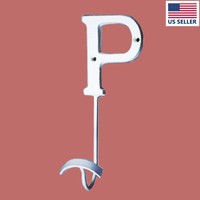 Letter Hook P Wrought Iron White Decorative | Renovator's Supply on sale Letter Hook P Wrought Iron White Decorative | Renovator's Supply on sale