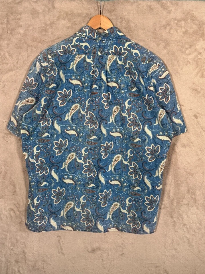 Camisa Hawaiana Reyn Spooner Para Hombre Talla Grande Azul Paisley Foto 2 de 4