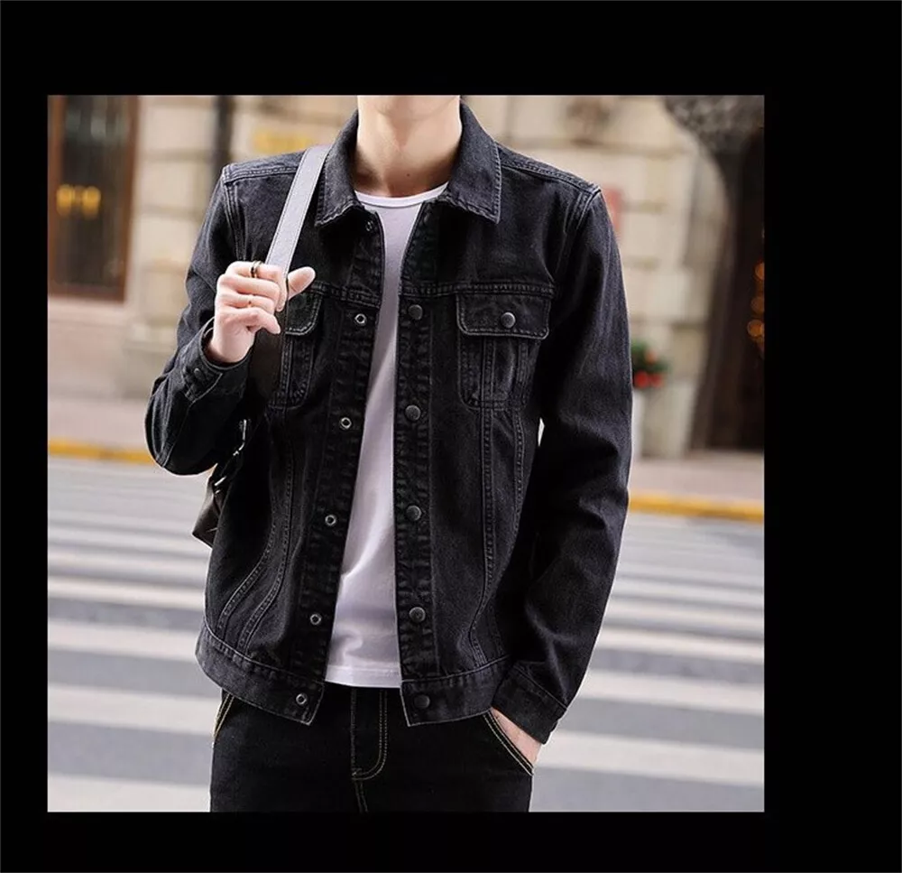 Slim fit hotsell black jean jacket