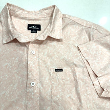 O'NEILL Modern Fit Surf Surfboard Men's Medium Pink Hawaiian Aloha Short Sleeve