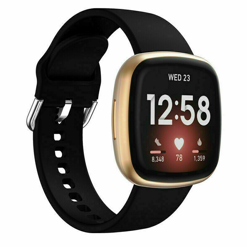 Watch Band Silicone Wrist Strap Classic Buckle For Fitbit Versa 3 