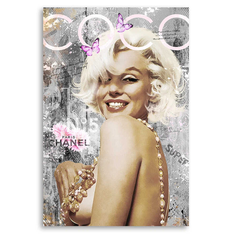 ACRYLGLAS WAND BILD MARILYN MONROE POP ART KUNST DRUCK CHANEL BILDER EROTIK - Bild 4 von 4