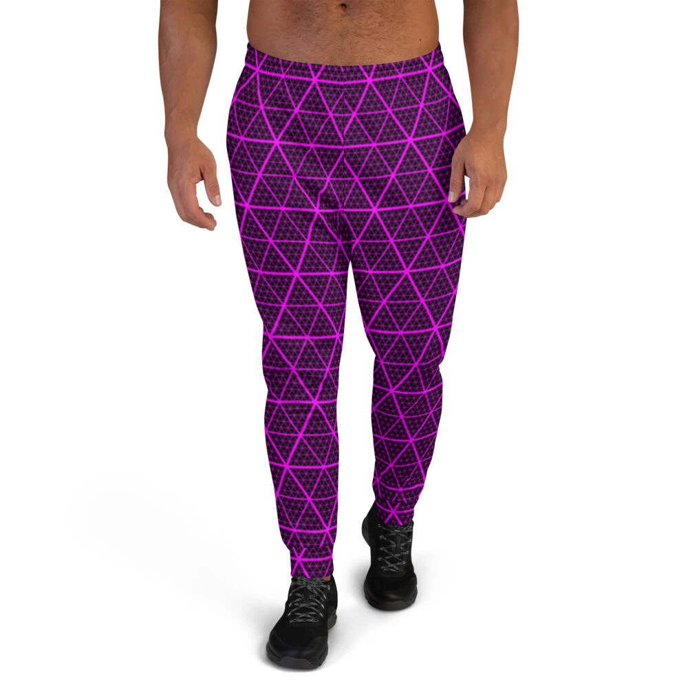 Isometa Pink on Black Men's Joggers