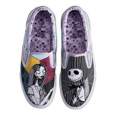 Disney Nightmare Before Christmas Sneakers Women  s 7 Low Top Slip-on Black White