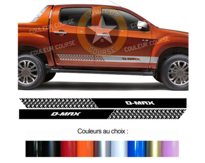 2 Bandes Bas De Caisse Portes Pour Isuzu D-MAX 4x4 - Autocollants Stickers, Référence BD433-8