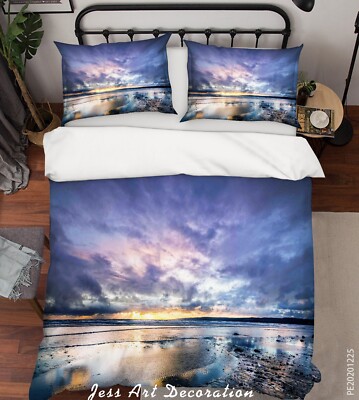 3D Sea Sky Sunset Landscape Quilt Cover Set Bedding Sets Pillowcases Queen