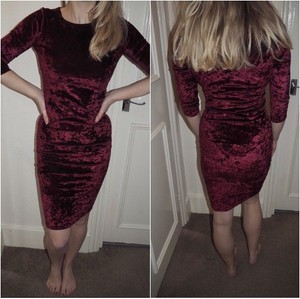 velvet dress midi length