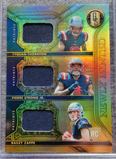 Bailey Zappe/Strong/Thornton 💎🔥2022 Patriots RC Gold Standard /99 Triple Patch