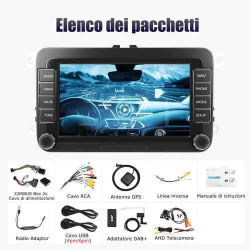 Autoradio DAB+ Carplay Android 13 32G GPS RDS +CAM Per VW GOLF 5 6 Passat Touran - Foto 15 di 15