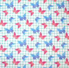 Butterflies Plaid Flannel Fabric 2 Yards x 44in Super Snuggle Sewing Fabric
