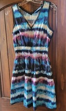 Simply Vera Vera Wang Dress Medium Tie Dye A Line Purple Blue Midi