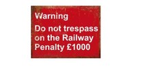 WARNING DONT TRESPASS ON RAILWAY METAL RETRO SIGN KITCHEN CAVE GARAGE A6 A5 A4