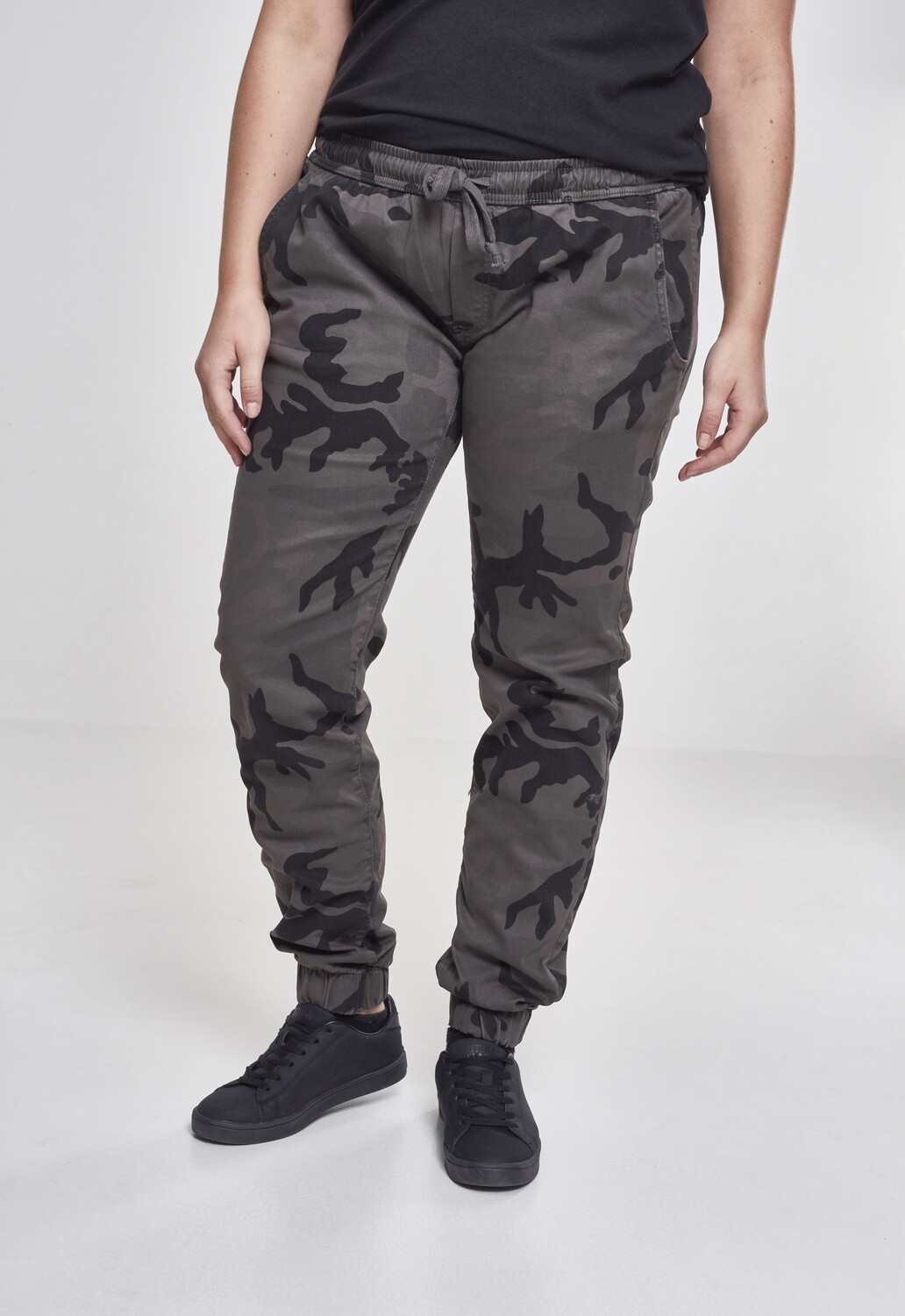 Urban Classics Women Trousers Ladies Camo Jogging Pants Dark Camouflage