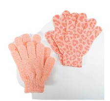 2 Pairs Exfoliating Spa Bath Gloves Shower Soap Clean Hygiene Body Scrub Loofah