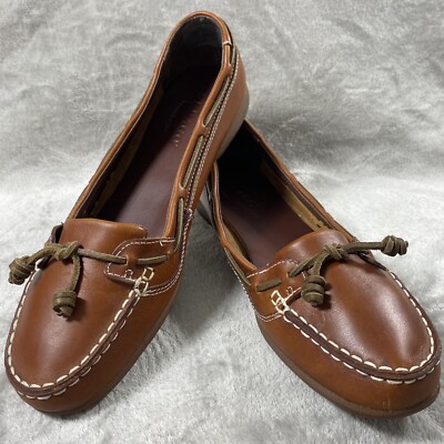 Sebago Women's Felucca Lace Brown Leather Loafers Flats Casual shoes size 11 M