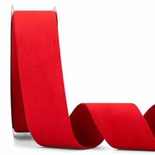 Red Velvet Ribbon Double Faced 2 Inch x 20YdGreat for Christmas Tree Ornament...