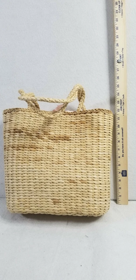 Bolso de Mano Xhilaration Cáscara de Maíz Rosa Forrado Rosa Amarillo Floral Amplio Llevar Todo Foto 2 de 4