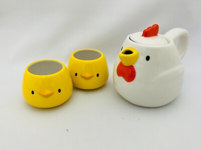 New Chicken Teapot & Tea Cup Set Parent & Child 600ml SAN3750 White Tableware