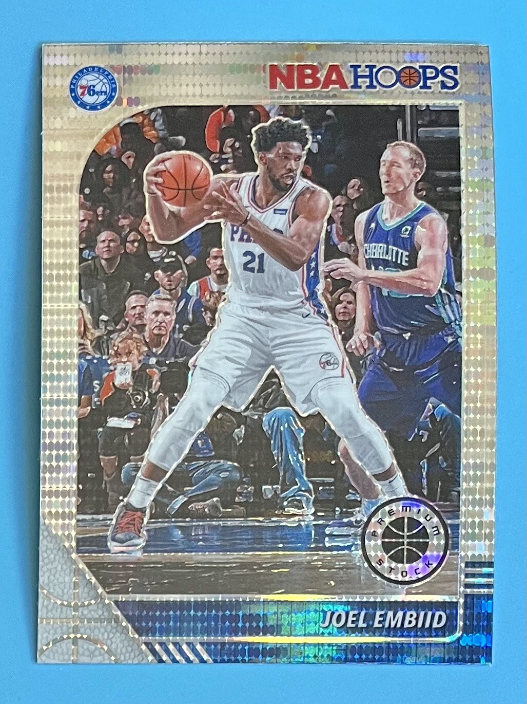 2019-20 NBA Hoops Premium Stock Joel Embiid Pulsar Prizm #145 Philadelphia 76ers