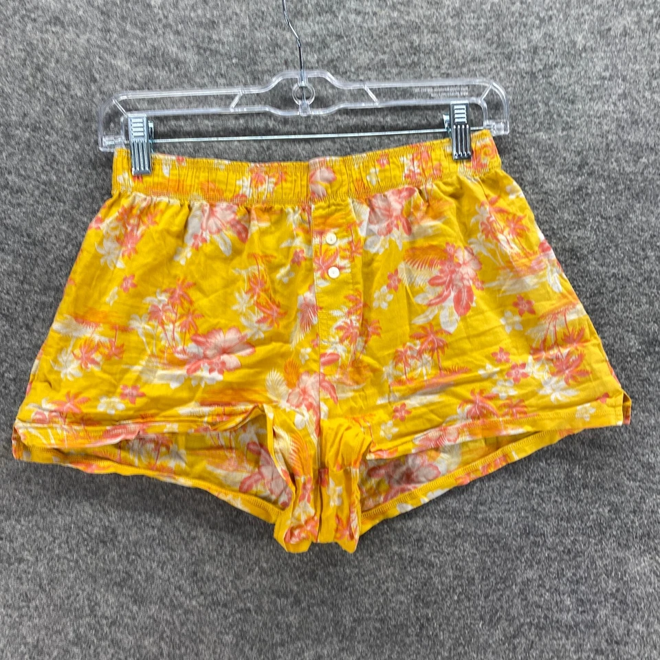 Розовые шорты для сна женские XS оранжевые с цветочным рисунком эластичные на талии повседневные - Изображение 4 из 4