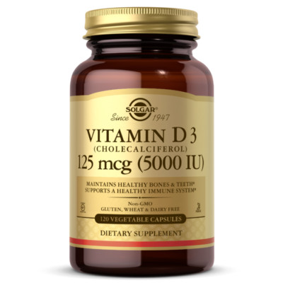 Solgar D3 ( cholecalciferol ) 125 mcg 5000 iu 120 caps