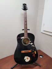 Silvertone Ps D1 Bk Paul Stanley Dark Star Acoustic Guitar For Parts C-x