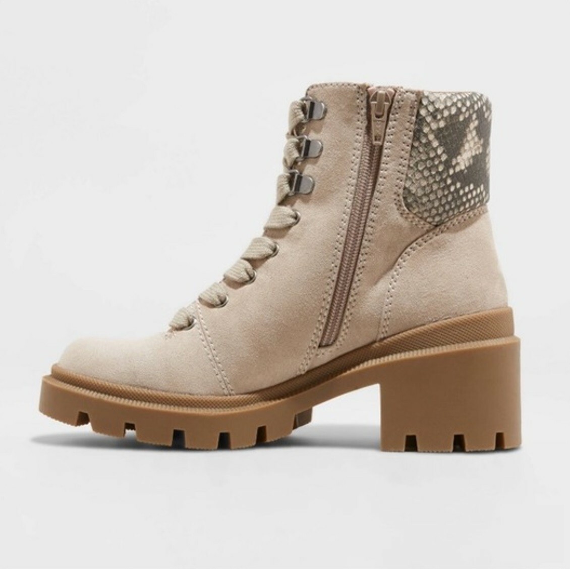 Women's Callie Snake Print Lace Up Lug 