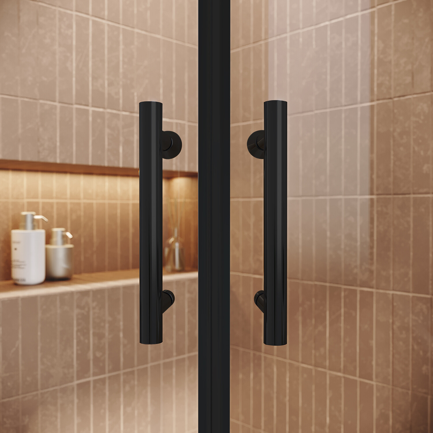SUNNY SHOWER Sliding Shower Door NeoRound Corner Shower Enclosure