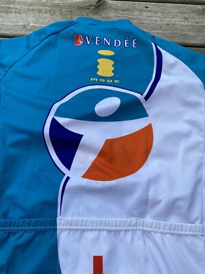Maillot Cycliste Nalini Bouygues Telecom - Taille 7 (L/XL), Blanc Et Bleu, état Correct