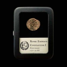 Roman Empire Bronze Coin, Constantine the Great, 306 - 337 CE, With Display Box