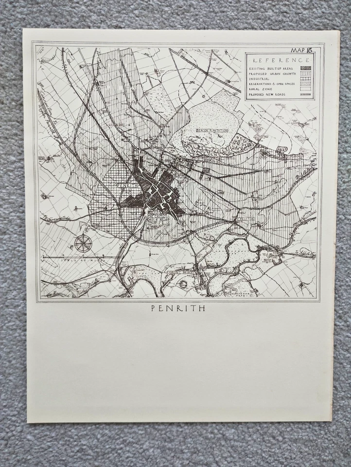 1932 Antique Map of Cumbria: Penrith - Image 1 of 1