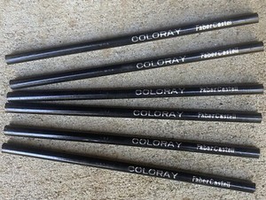 (6) Vintage Black Coloray FaberCastell Unsharpened Pencils