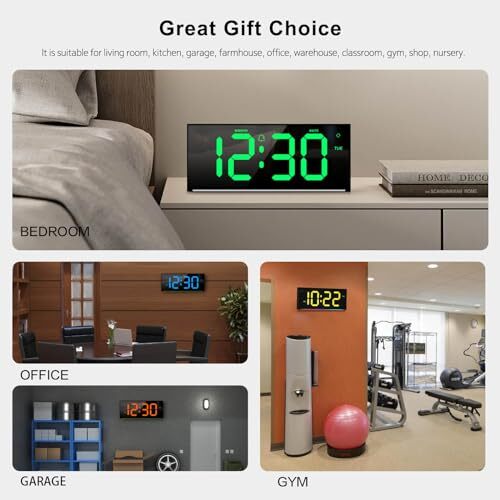 13" Alarm Clock with 12 RGB Colors Changing Remote Black-adapter Include - Picture 7 of 7
