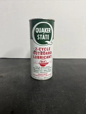 Vintage Quaker State Outboard Motor Oil Can~ 16 Oz. One Pint Size NOS Full 1976