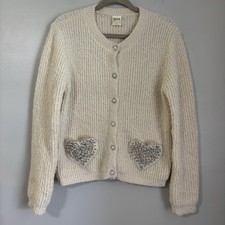 Wicked x Katie Kime Women's Heart Graphic Cardigan Size Small