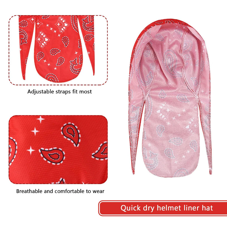 Fascia Motociclista Du Do Nera – Bandana Do-rag, Skull Cap, Taglia Unica Regolabile - Foto 2