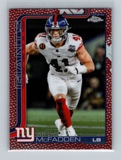 2025 Topps Chrome #232 Micah McFadden Giants Leather Parallel NFL Football Card
