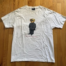 Vintage Polo Ralph Lauren Mafia Bear T-Shirt Made in USA Size M