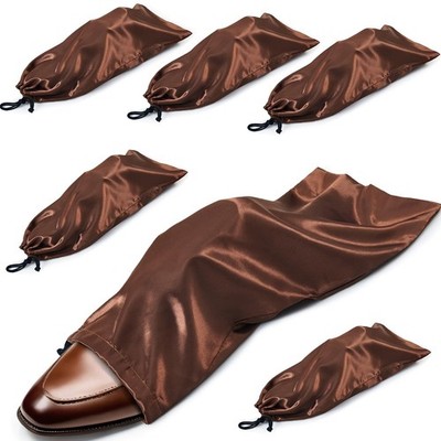 Ersmak 6 Pack Shoe Bags for Travel - Satin Shoe Bag with Drawstring - Brown S...