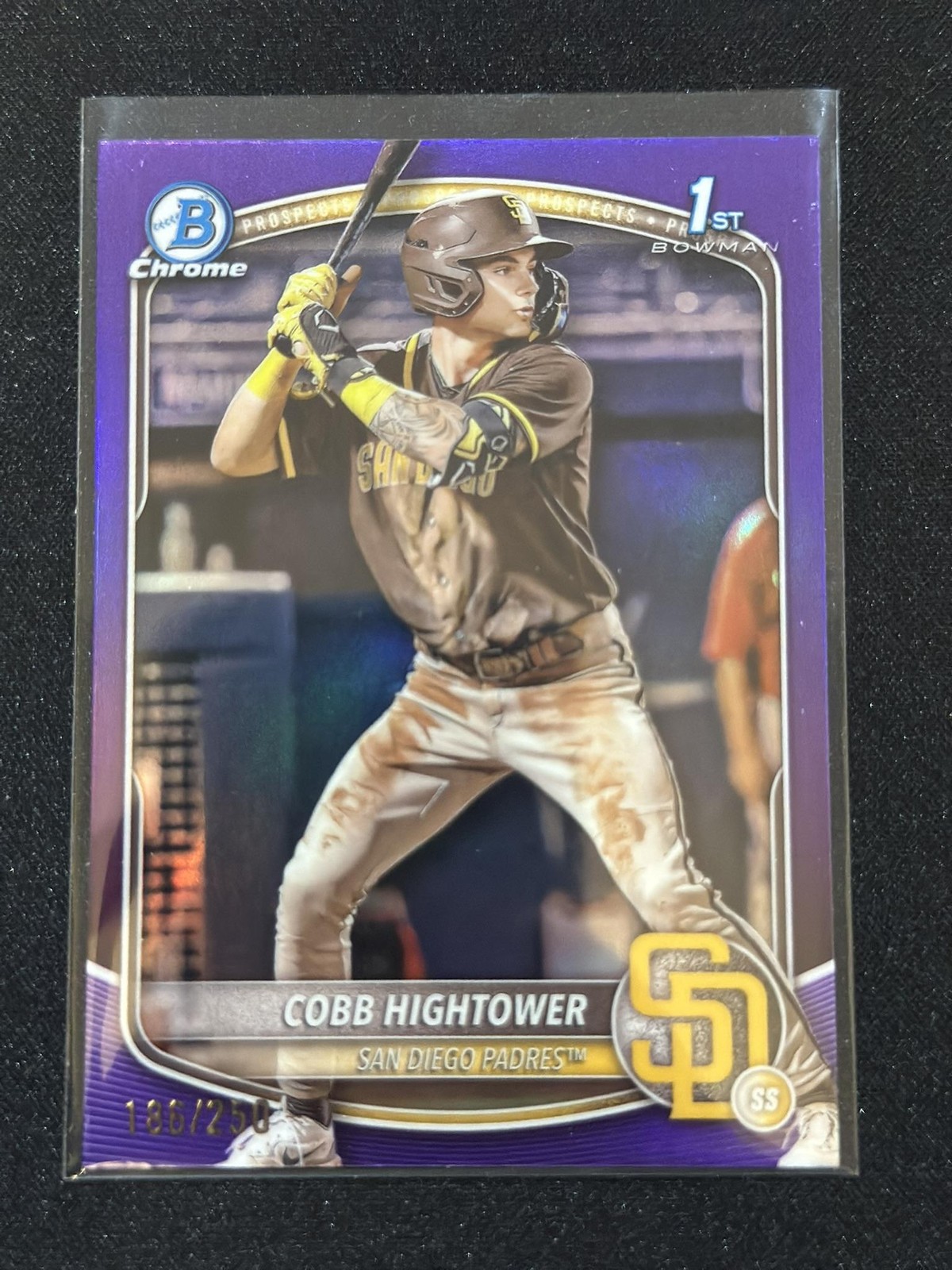 2025 1st Bowman #BCP-104 Cobb Hightower Chrome Purple Refractor /250 Padres