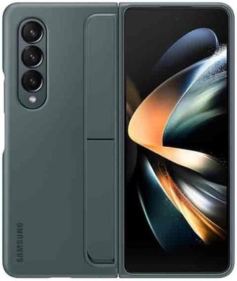   Samsung Z Fold4 Standing Cover w/ S Pen + Holder Kickstand Case Gray Green  
