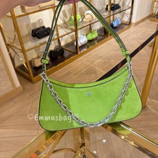 Tory Burch Rory Novelty Suede Shoulder Bag 184785 Bitter Lime $450