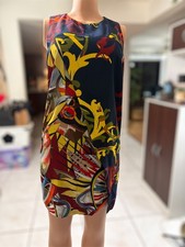 VERSACE COLLECTION Sleeveless Sheath Dress Abstract Baroque Print Size 44 IT