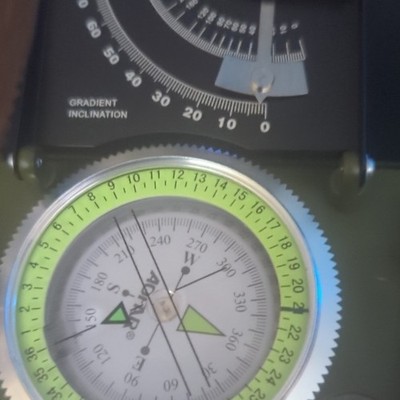 AOFAR Hiking Compass Green Metal Gradient Inclination Easy to Read