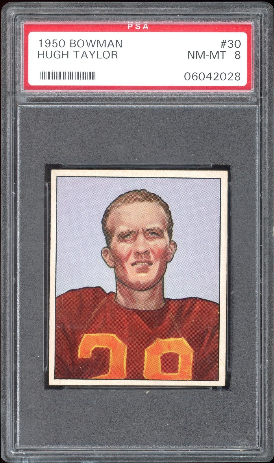 Hugh Taylor #30 Football Cards 1950 Bowman trading card — raw and PSA graded price guide