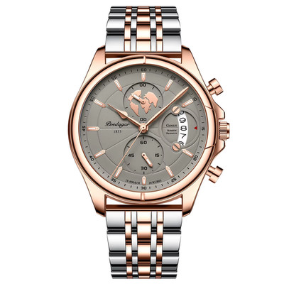 POEDAGAR Uhr Wasserdicht Datum Chronograph Edelstahl Quarz Armbanduhr Herrenuhr