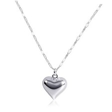 Small Silver Heart Necklace for Women - Hypoallergenic Dainty 925 Sterling